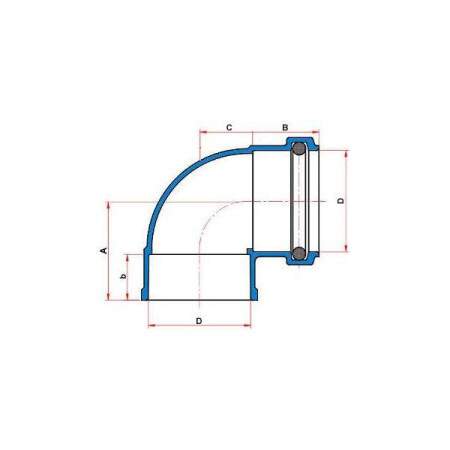 Joelho 90 esgoto Tigre 40mm com anel 27560423