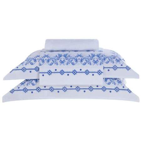 Jogo de cama S.king Buddemeyer Confort Sicilia azul 280x280cm 4 peas