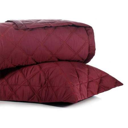 Kit colcha S.King Buddemeyer Luxus Lucca III marsala 280x270cm 3 peas
