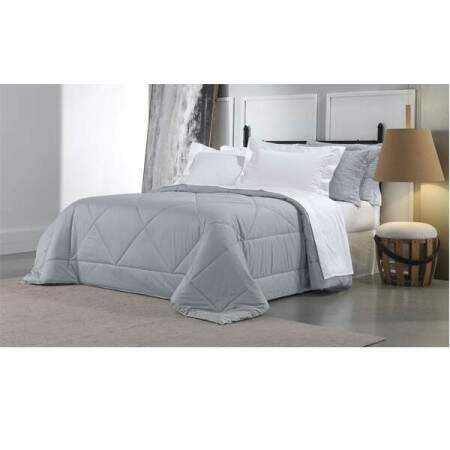 Edredom dupla face queen Altenburg Emprio Cinza Nutico 240x260cm