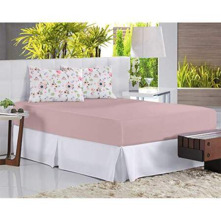 Lenol com elstico Solteiro King Altenburg In Cotton Rosa Glac 110x203x30cm 10564912001-4.1560