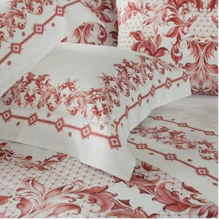 Jogo de cama queen Buddemeyer Confort Sicilia vermelho estampado 240x280cm 4 peas