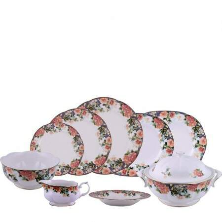 Jogo de jantar Tropical Paradise Royal Bone China 42 peas