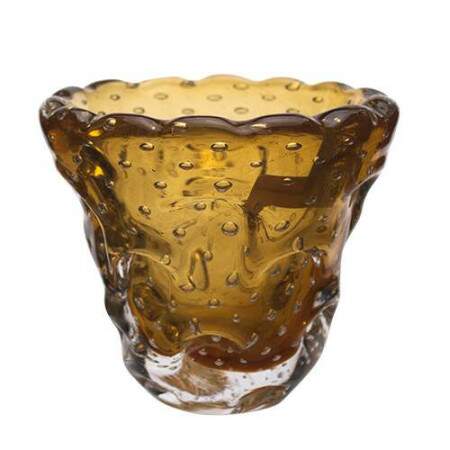 Vaso Onda Murano 12x12cm vidro mbar LHermitage 23818BR