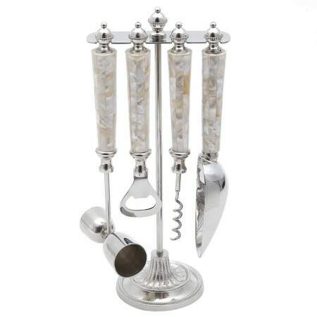 Conjunto 4 peas para bar de ao inox com suporte Lyor 2099