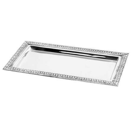 Bandeja retangular Wolff Windsor lato prateado 26x15cm 3486