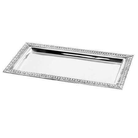 Bandeja retangular Wolff Windsor lato prateado 26x15cm 3486