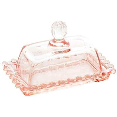 Manteigueira Wolff Pearl cristal rosa