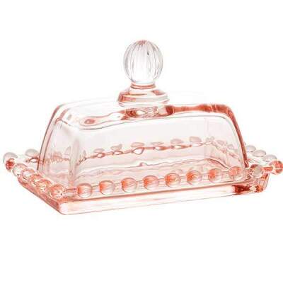 Manteigueira Wolff Pearl cristal rosa