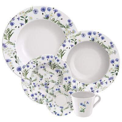 Jogo de Jantar e Ch Tramontina Ana Alice 20 peas Porcelana Decorada 