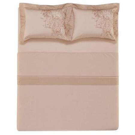 Jogo Cama King Trussardi 300 Fios 100% Algodo Egpcio Botanici 4 ps