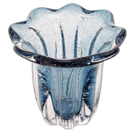 Vaso Vidro Italy Azul 18x18,5cm Wolff