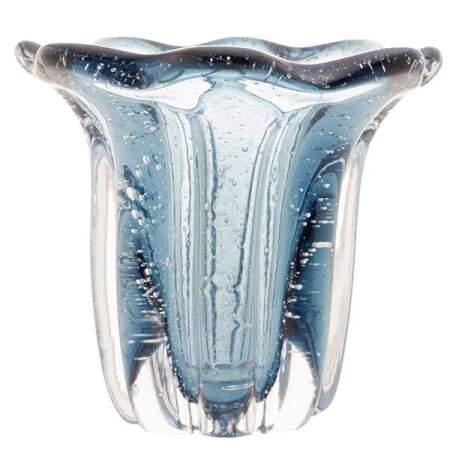 Vaso Vidro Italy Azul 18x18,5cm Wolff