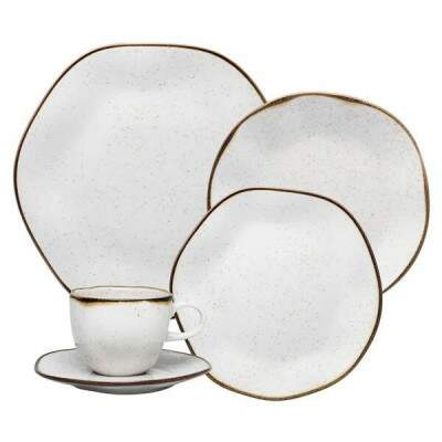 Jogo de jantar e ch Oxford Ryo Maresia 30 peas porcelana