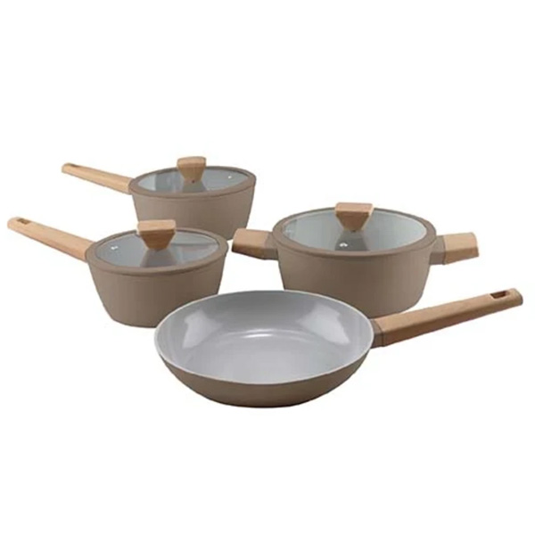 Jogo de 4 Panelas Fracalanza Norma Fendi Mocha antiad cerâmico indução