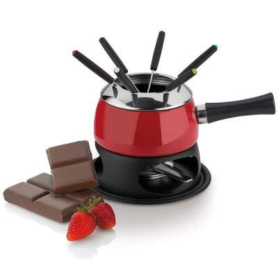 Jogo para Fondue Forma Utilidades c/ Panela Esmaltada Vermelha 12Peas