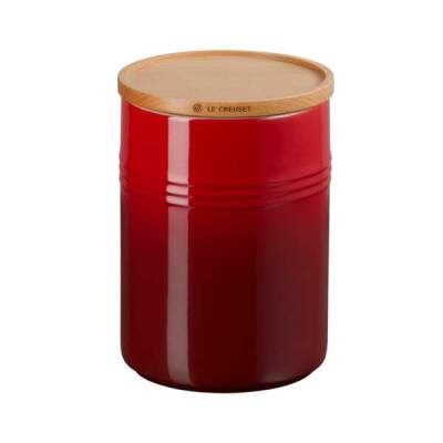 Pote com tampa de Madeira Le Creuset Scandinavia 1,9L Vermelho
