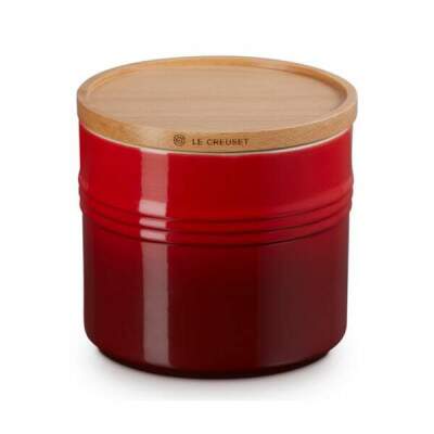 Pote com tampa de Madeira Le Creuset Scandinavia 1,1L Vermelho