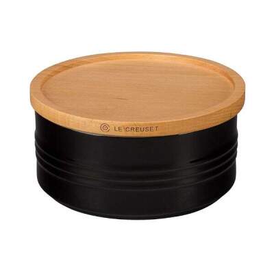Pote com tampa de Madeira Le Creuset Scandinavia 420ml Black Onyx
