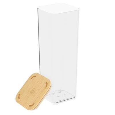 Pote Hermtico Coza Modo com Tampa em Bambu 1,8L Cristal
