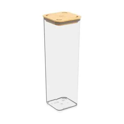 Pote Hermtico Coza Modo com Tampa em Bambu 1,8L Cristal