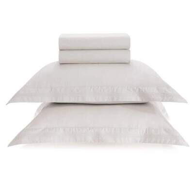 Jogo Cama Queen Trussardi San Felice Branco 200 Fios 100% Algodo 4ps