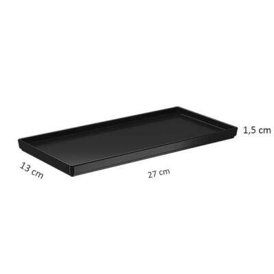 Bandeja para Banheiro Coza Splash Preto 27cm x 13cm.