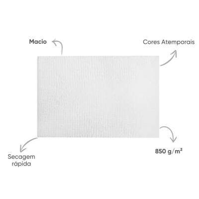 Tapete Antiderrapante Appel Home Popcorn 50cm x 100cm Branco