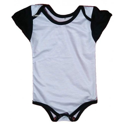Body Infantil para Sublimação na cor Branca com detalhes em Preto - CYBER3  Suprimentos