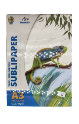 PAPEL TRANSFER SUBLI PAPER LIVE - A3 (29X42CM) RESINADO PARA POLISTER (ORIGINAL) COM 100 FOLHAS
