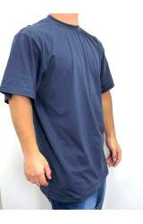 Camiseta Adulto 100% Algodo Oversized Azul Marinho Manga Curta