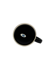 Caneca de Cermica Preta com Tarja Branca 325ml - JKB
