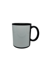 Caneca de Cermica Preta com Tarja Branca 325ml - JKB