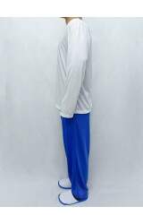 Pijama Adulto Longo Masculino Azul Royal e Branco 