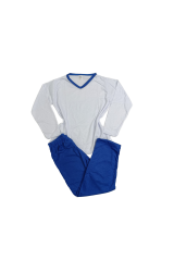 Pijama Infantil Longo Masculino Azul Royal e Branco