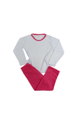 Pijama Infantil Longo Feminino Pink e Branco