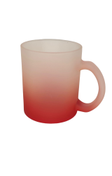Caneca de Vidro Jateada com Degrade Vermelho - 325ml