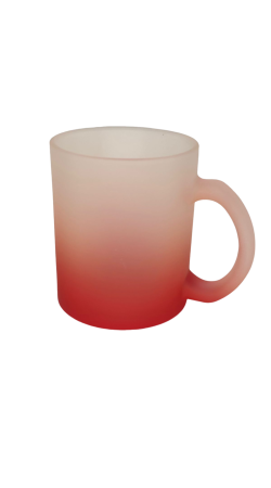 Caneca de Vidro Jateada com Degrade Vermelho - 325ml