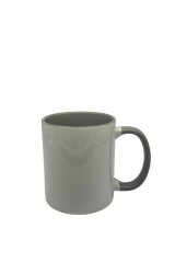 Caneca de Cermica Resinada para Sublimao com Interior e Ala Cinza