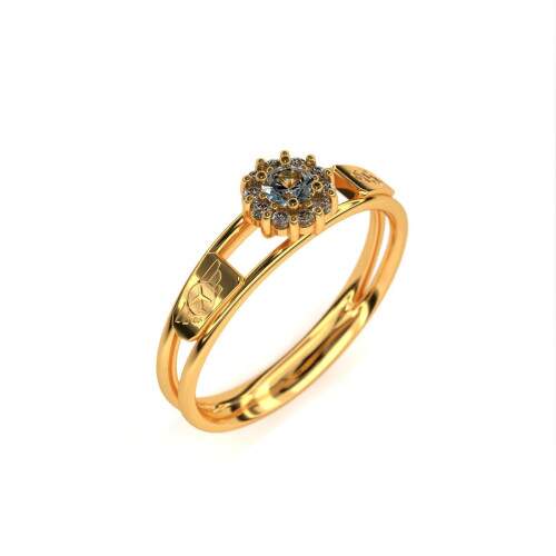 Anel de Formatura em Ouro 18k - Comissrio de Bordo - Aurora