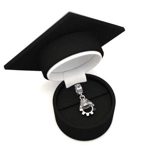 Berloque de Formatura em Prata 925 - Engenharia Civil