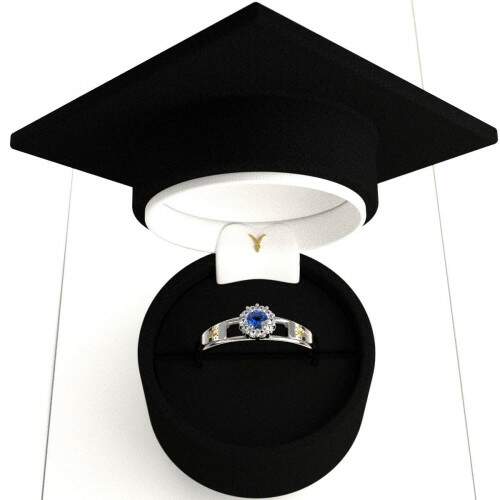 Anel de Formatura em Prata 925 - Empreendedorismo - Aurora