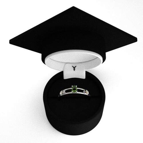 Anel de Formatura em Prata 925 - Servio Social - Gota