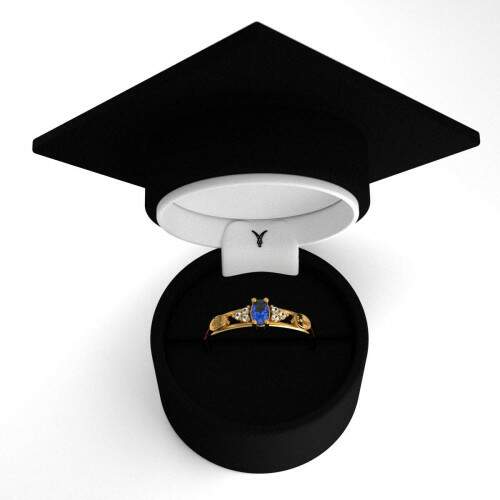 Anel de Formatura em Ouro 18k - Fsica - Oval