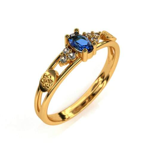 Anel de Formatura em Ouro 18k - Fsica - Oval