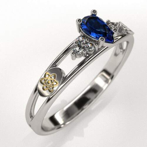 Anel de Formatura em Prata 925 - Qumica - Orvlia
