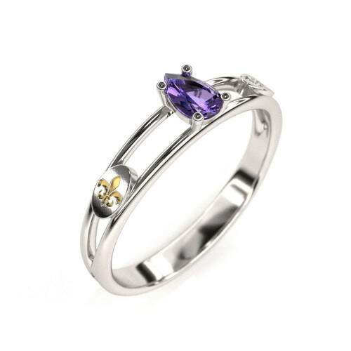 Anel de Formatura em Prata 925 - Histria - Gota
