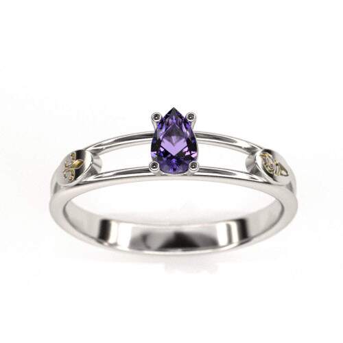 Anel de Formatura em Prata 925 - Histria - Gota