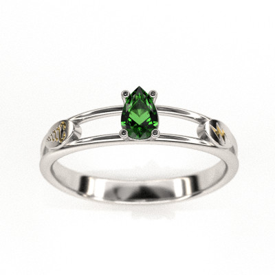 Anel de Formatura em Prata 925 - Fisioterapia - Gota