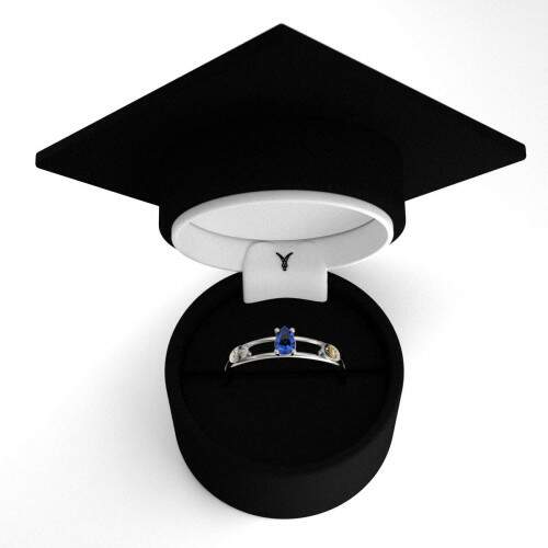 Anel de Formatura em Prata 925 - Engenharia Civil - Gota